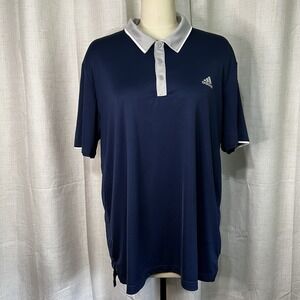 Adidas Climacool Mens Sz Xl Activewear Polo, Lightweight, Matte Blue/Gray‎